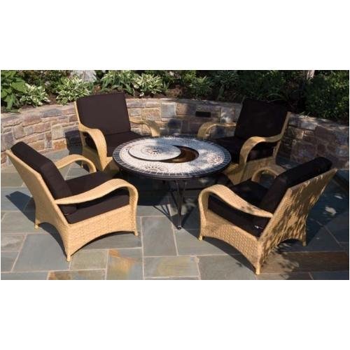Alfresco Home 21-1001 Pebble Sole-Blini 48R-4 Beverage Chat-Combo Group
