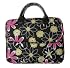 14.1 inch Black Power of Love Flower Pattern Laptop Notebook Carry Case / Briefcase / Shoulder Messenger Bag