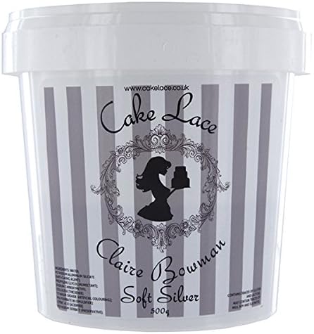 Cake Lace Confectionery Lace Pre-Mixed Soft Silver 500 Grams by Claire Bowman