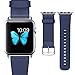 Apple Watch Band Series 3 Series 2 Series 1, J&D [Classic Series] Genuine Leather Strap Wrist Band Replacement w/ Metal Clasp Adapter for Apple Watch 38mm Series 3 / 2 / 1