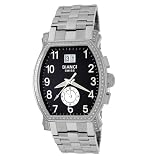 Roberto Bianci Mens Diamond Dual-Time Zone Date Watch #1860DIA_BLK by Roberto Bianci
