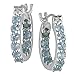 Sterling Silver Aquamarine Huggie Earrings title=