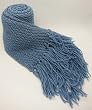 Handmade Pure Acrylic Scarf - Bright Steel Blue - Unique Gift Idea for Men (One-of-a-kind/Long size)