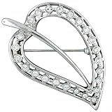Pugster Outline Studded Leaf Flower Brooch Gifts