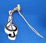 ト音記号 黒白 携帯ストラップ G-Clef Mobile Phone Strap