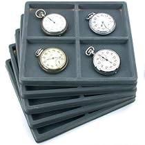 5 Gray 4 Slot 1/2 Size Jewelry Display Tray Inserts