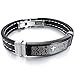 INBLUE Men,Women's Stainless Steel Rubber Bracelet Bangle Cuff Black Cross Bible Lords Prayer