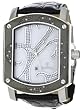 JBW-Just Bling Mens JB-6102-L "Iconix" Combo Silver Designer Diamond Mother-Of-Pearl Dial Leather Watch