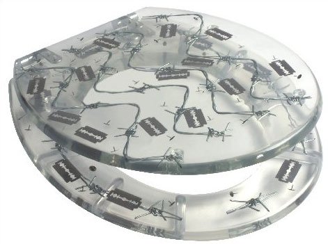 Puregadgets puregadgets razor blades and barbed wire bathroom luxury toilet seat jh923