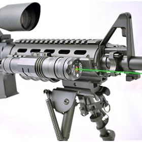 Rifle Pistol Green Laser Sight with Tactical Ring Mount.