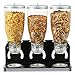Mind Reader Heavy Duty Triple Cereal Dispenser, Black/Clear