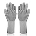 LHome Magic Silicone Dishwashing Scrubber, 2 in 1 Reusable Rubber Gloves, Heat Resistant Kitchen Tool for Household, Dish Wash, 13 x 6 x 1 in in, Gray