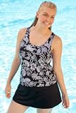 Chlorine Resistant! Beach BelleĀ® Jacobean Plus Size Skirtini - Plus Size Swimwear Plus Size Swimsuits
