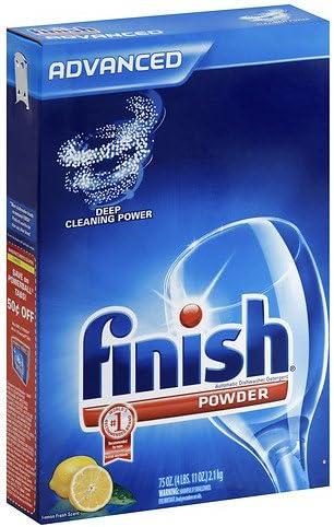 6 x Finish Powder Dishwasher Detergent, Lemon 75 oz (2.1 kg)