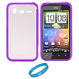 Durable Crystal Hard Case Cover with Purple Rubberized TPU Silicone Skin Ed ....