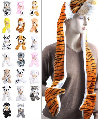 'Hat-imals' Plush Animal Winter Hats with Paws (Collection 4)