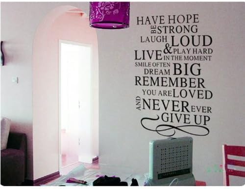MLMSZ Have Hope Never Give Up Removable Wall Decal Sticker DIY Art Decor Mural Vinyl Quotes