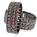 Ledz Red Led Light Black Stainless Steel Bracelet Gents Watc
