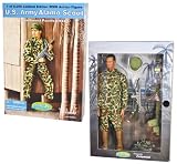 Gearbox Cotswold Collectible Year 2002 Limited Edition World War 2 WWII 12 Inch Tall Soldier Action Figure - U.S. Army Alamo Scout Southwest Pacific 1944 with HBT Duck Camouflage Fatigues, M43 Suspenders, Pistol Belt, Ammo Pouch, M18 Smoke Grenade, First Aid Pouch, .45 Caliber Pistol, Canteen and Cover, P41 Utility Cap, Thompson M1A1 .45 Caliber Sub-Machine Guns and Figure Stand