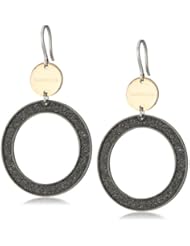 Rebecca "Soleil" Shimmering Overlay Two-Tone Rhodium Rose Gold Drop Earrings