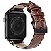 MARGE PLUS Compatible with Apple Watch Band 44mm 42mm with Case, Alligator Grain Calf Genuine Leather Strap Replacement for iWatch Series 5/4/3/2/1 Sport and Edition, Brown