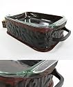 Medium Hammered Rectangular Casserole with Glass Insert