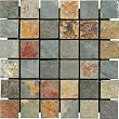 2x2 California Gold Tumbled Slate Mosaic Tiles for Backsplash, Shower Walls, Bathroom Floors, Jacuzzi, Swiming Pools