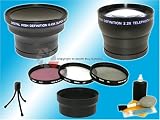 Ultra Clear 2x Telephoto & 0.43X Wide Angle w/Macro Lens +3pc PRO Filters for Canon Powershot G7 G9