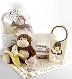 "Five Little Monkeys" Gift Set with Rattle, Animal, Blanket, Door Hanger and Basket