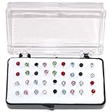 Set of 36 1/8″ Crystal Stud Earrings, 18 Pairs, on Nylon Posts in Crystal thumbnail