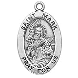 Sterling Silver Oval St. Mark 20"Chain. Gift Boxed Sterling Silver Oval St. Mark 20"Chain. Gift Boxed