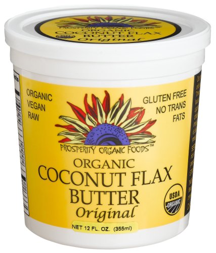 Prosperity Organic Foods Organic Coconut Flax Butter, Original, 12-Ounce Tub (Pack of 3)