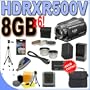 Sony HDR-XR500V 120GB HDD HD Camcorder w/12x Optical Zoom BigVALUEInc Accessory Saver 8GB-Six Pack FH100 Replacement Battery/Rapid Charger Filters/Lens Bundle