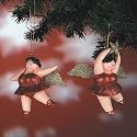 4 CHRISTBAUMKUGELN BETTY Weihnachten Deko Engel M29 rot