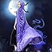 Womens Velvet Hooded Cloak Costumes Halloween Wizard Hooded Party Cape Christmas(Purple)