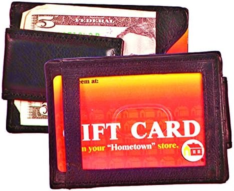 Brown Leather Magnetic Front Clip Wallet