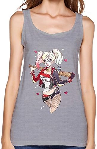 SIANDA Women's Suicide Squad Margot Robbbie Harley Quinn Tank Top Size M Gray