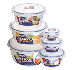 ISI HSM 946S6 Frischhaltedosen Set Lock & Lock 6-teilig, rund 100 ml, 250 ml, 480 ml, 850 ml, 1,4 L und 2,1 L