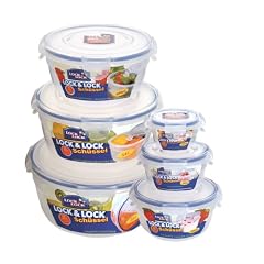ISI HSM 946S6 Frischhaltedosen Set Lock & Lock 6-teilig, rund 100 ml, 250 ml, 480 ml, 850 ml, 1,4 L und 2,1 L