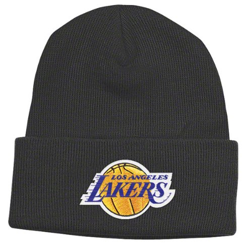 Los Angeles Lakers Black Basic Logo Cuffed Knit Hat