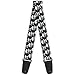 Buckle-Down Guitar Strap - 3-D Skulls Repeat Black/Grays/White - 2