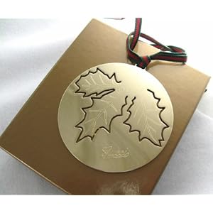 Gucci Christmas Ornament Brass Holly 172352