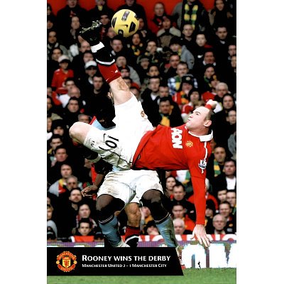 (24x36) Manchester United FC Wayne Rooney Goal Sports Poster Print