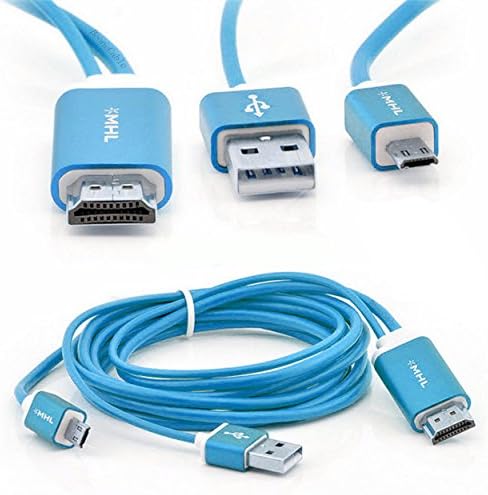 BeoneCable Samsung Galaxy Galaxy S3 S4 S5 Active MHL/Micro-USB to HDMI High Speed Adapter! Fast digital conversion to HDMI using the official MHL 2.0 chipset-Sky Blue