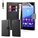32nd® Book wallet PU leather case cover for Sony Xperia M4 Aqua mobile phone - Black