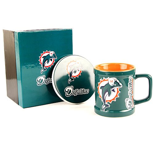 Miami Dolphins Coffee Mug & Coaster Set