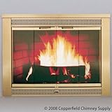 Copperfield 52100 Portland Willamette Polished Brass Glass Door, Model 3927, 39 1/16 x 27 3/8 Inchh