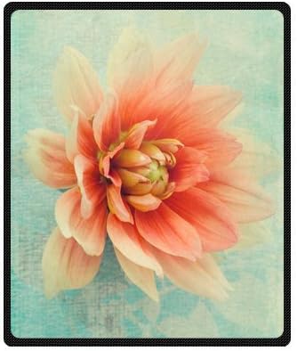 Dahlia Floral Fleece Plush Blanket 50" x 60" (Medium) Unique Design