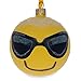 BestPysanky Cool Sunglasses Emoji Glass Ball Christmas Ornament 3.25 Inches