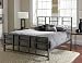 Full Metal Platform Bed with Rails - Fulton Contemporary Design in Slate Finish